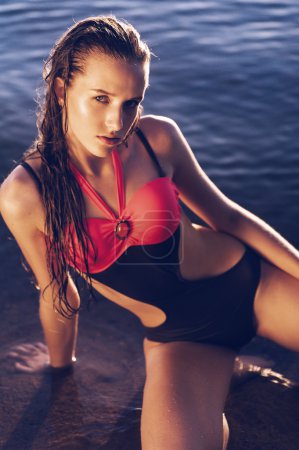 Beautiful woman  at the seaside