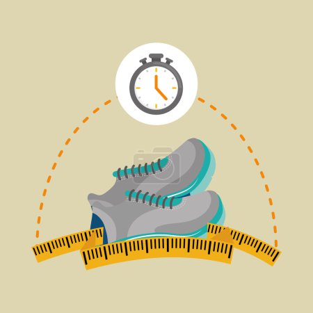 健康的生活方式设计的平面插图