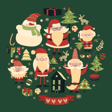 圣诞用品的矢量集合