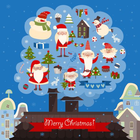 圣诞用品的矢量集合