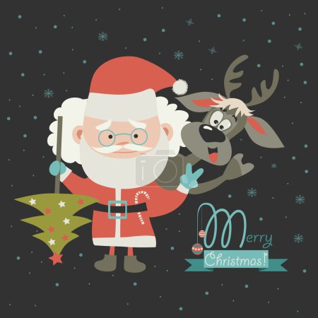 搞笑圣诞老人的驯鹿