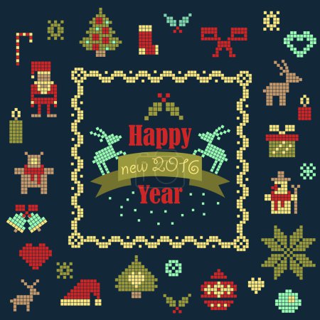 圣诞用品的矢量集合