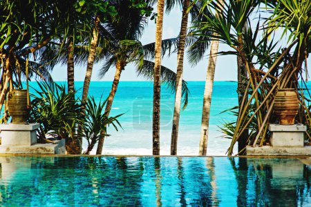 Pool on a tropical beach 