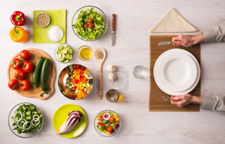 健康的素食餐