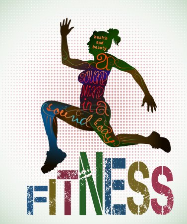 刻字的组成与运行的女人