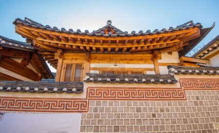 Bukchon Hanok Village,Traditional Korean style architecture.