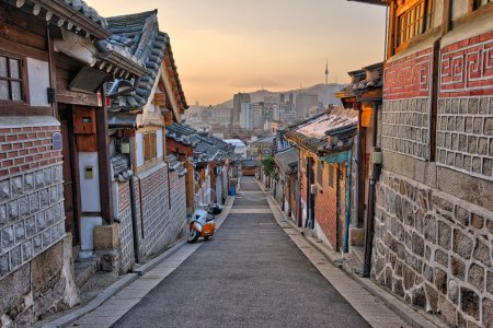 Bukchon Hanok Village in Seoul, South Korea