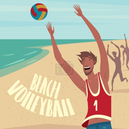 人们在沙滩上玩球