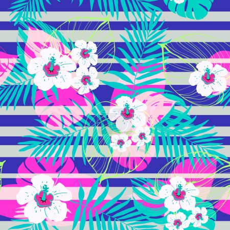 Seamless tropical  floral pattern