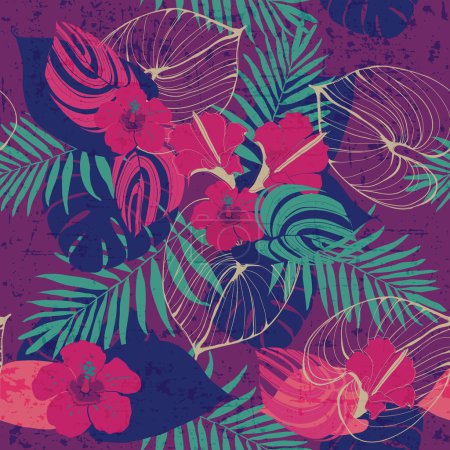 Seamless tropical  floral pattern.