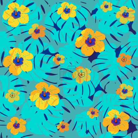 Tropical flowers  pattern