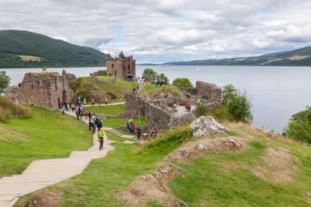 Urquhart Castle beside Loch Ness, Scotland, Uk