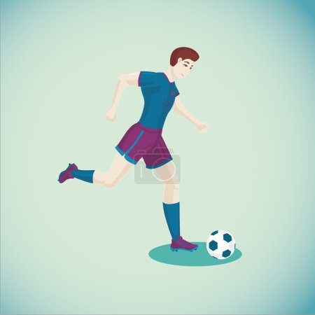 Soccer player. Isolated cartoon character. Sport illustration