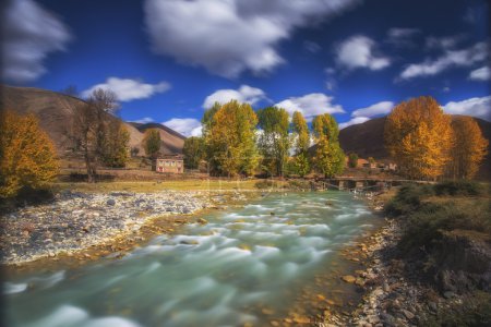 China Sichuan xindu bridge, Inagi Aden, scenic autumn beauty