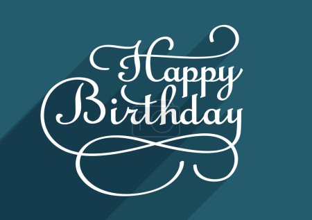 生日快乐文本手刻字手工书法邀请周年排版矢量图