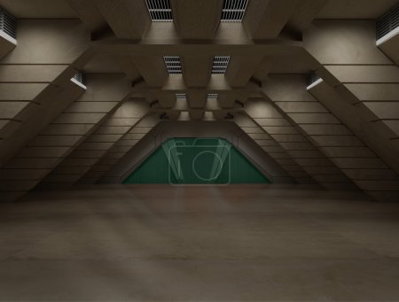 科幻走廊室内设计 3d 图