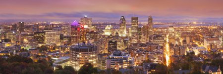 Skyline of Montreal, Quebec, Canada from Mount Royal at night