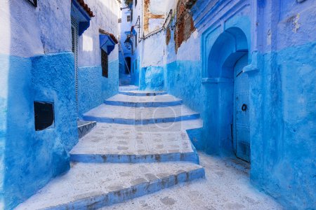 Street in the town of Chefchaouen in Morocco