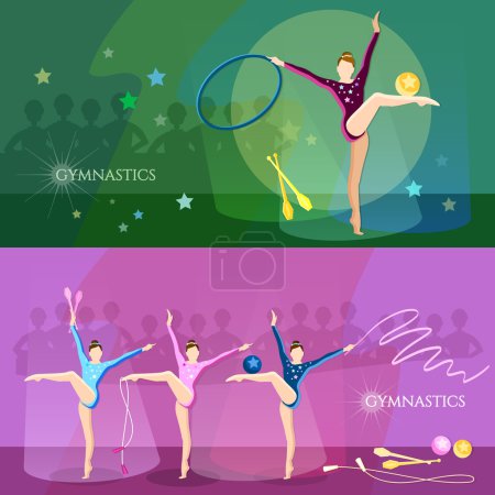 体操女孩横幅职业体育运动员