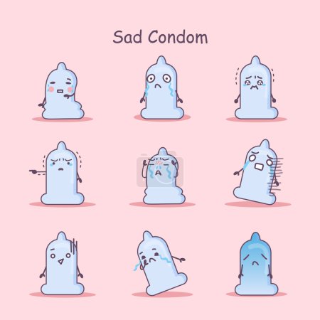 Sad cartoon Condom