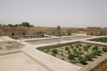 El Badi Palace gardens at Marrakech, Morocco