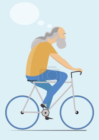 成熟的男人骑自行车