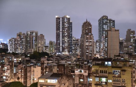 A dense residential area in Macao