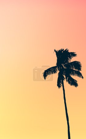 Retro Pastel Colored Single Palm Tree