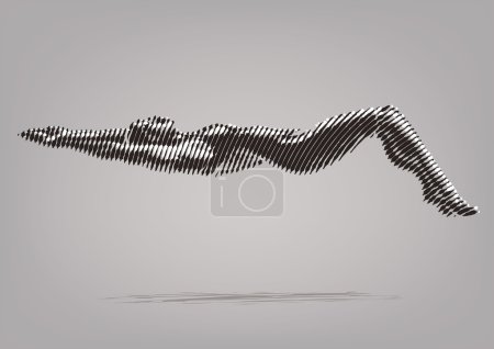 抽线墨印风格插画