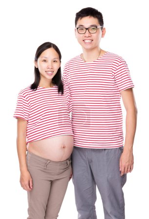 Asian couple with pregnant wife