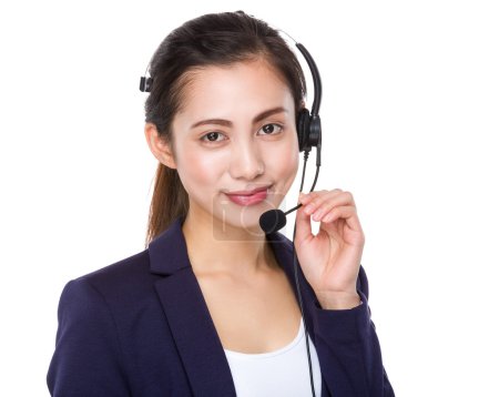Asian female call center agent