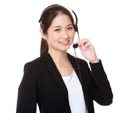 Customer services representative with headset