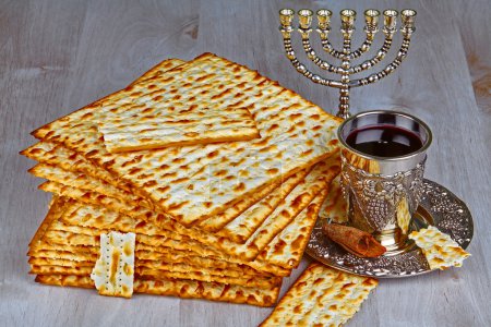 matzo with cup of wine