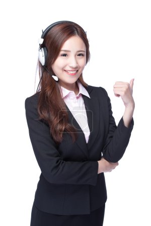 Smiling  young  woman with headphone