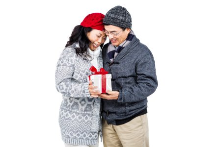 Happy couple with gift