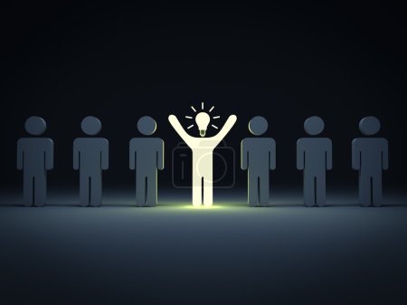 stand out from the crowd and different concept , one idea light 