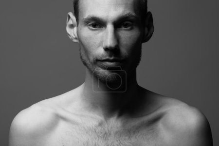 Real natural male beauty concept.Close up portrait of handsome man