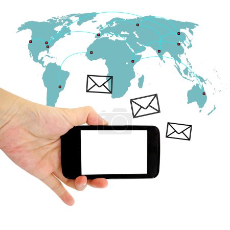 发送短消息与智能手机的人