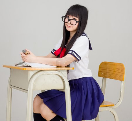 Girl in school uniform