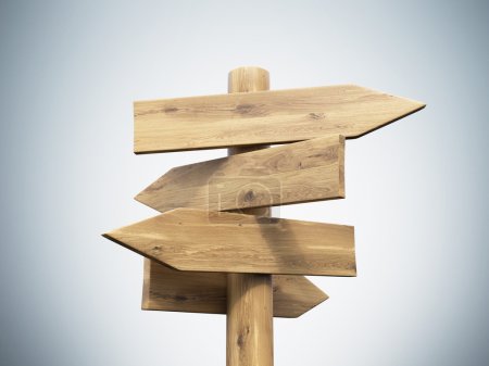 wooden direction sign