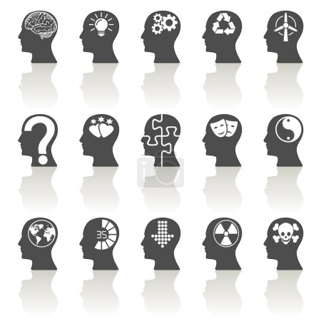 thinking heads icons.