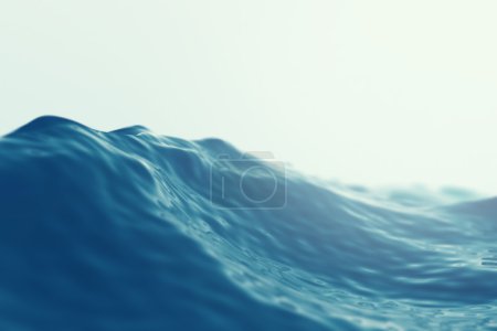 Sea, ocean wave close up with focus effects. 3d illustration