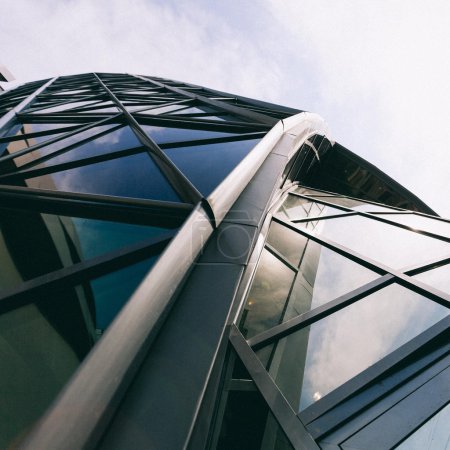 Close-up of modern glass building